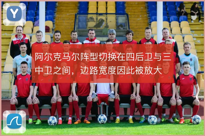 阿尔克马尔阵型切换在四后卫与三中卫之间，边路宽度因此被放大